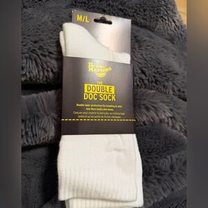 Dr. Martens White Double Doc Sock white socks 9-14 nwt